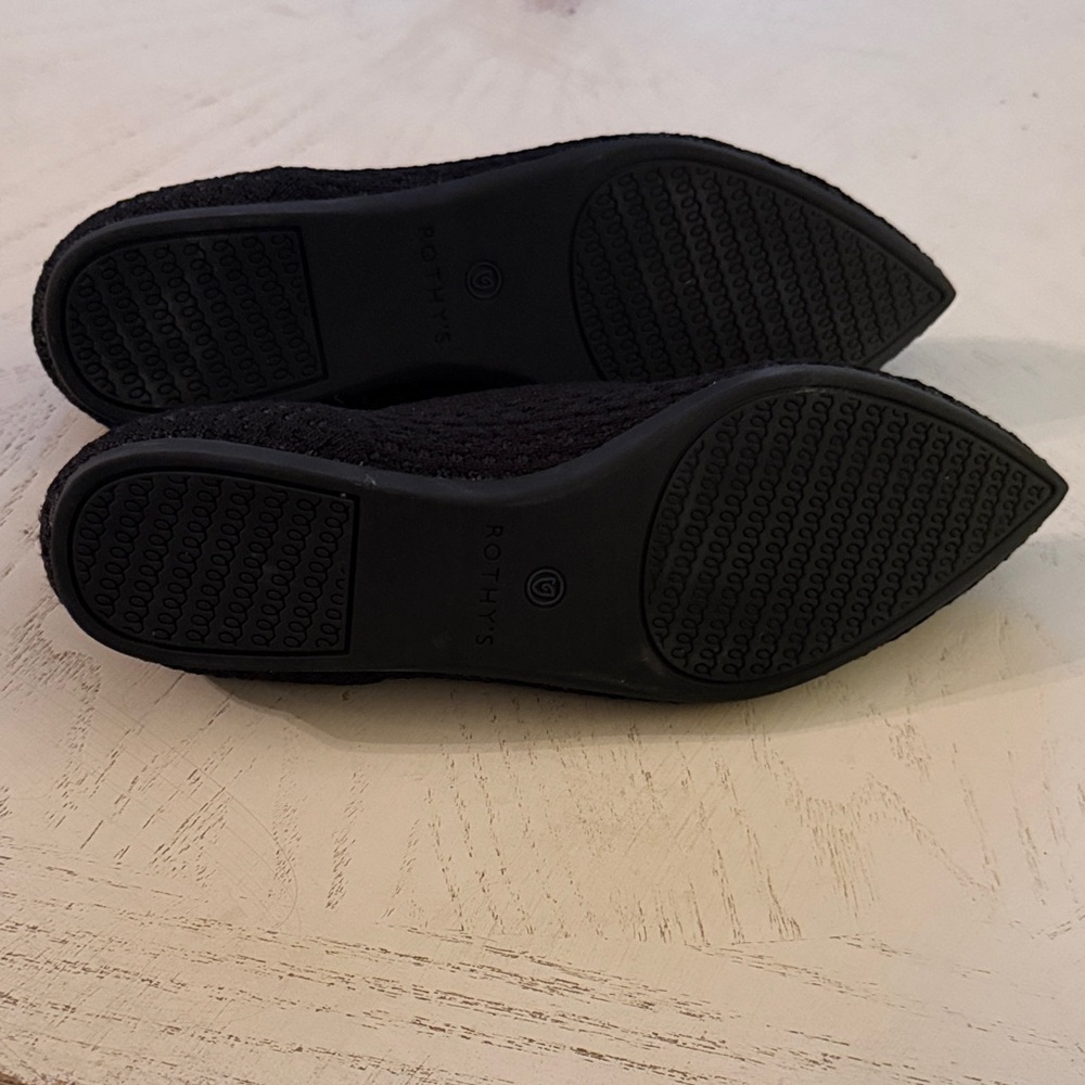 Rothy’s “The Point” Black Women's Ballet Flats honeycomb size 6 NWOT $119 - Picture 5 of 7